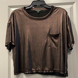 Bronze metallic cropped top from Target (M)